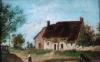 Oil sketch of Cottages
