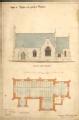 Chapel of Whipton in the parish of Heavitree : Elevation of the south front.  Ground Plan