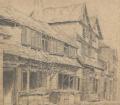 Smithen Street, Exeter : Old houses in Smythen Street, Exeter, about 1827.  Since demolished.