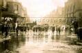 Flooding in Scunthorpe High Street, 16 August 1909. On the right is the Trinity Wesleyan Methodist Chapel